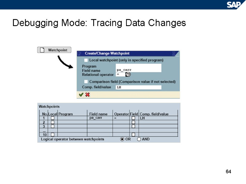 64 Debugging Mode: Tracing Data Changes